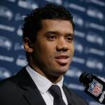 Seahawks quarterback Russell Wilson speaks to the media following a game against the Patriots on Nov. 14 in Foxborough, Mass. (AP Photo/Steven Senne)
