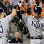 The Rays&rsquo; Steven Souza Jr. (left), a Cascade High School alum, celebrates with teammate Richie Shaffer after Shaffer hit a home run during a game against the Orioles on Sept. 16. The Mariners acquired Shaffer in a trade on Friday. (AP Photo/Patrick Semansky)