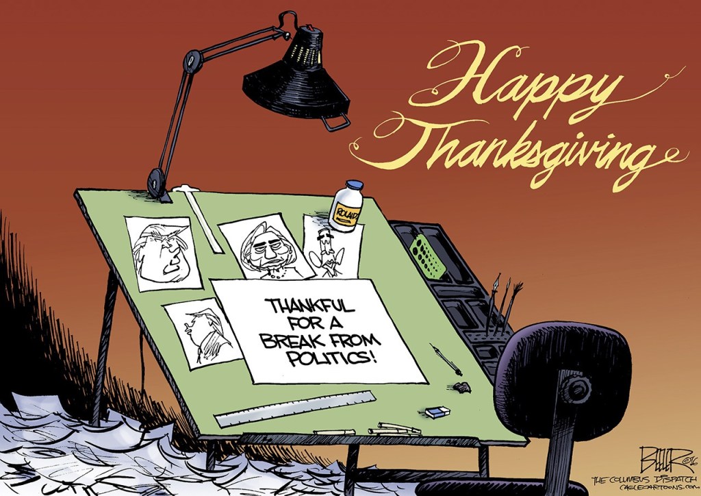 Editorial cartoons for Nov. 26-28