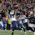 Seattle Seahawks wide receiver Doug Baldwin (89) catches a pass for his third touchdown of the game during the second half of an NFL game Sunday against the New England Patriots. (AP Photo/Steven Senne)