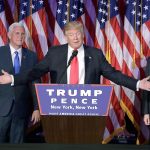 President-elect Donald Trump gives his acceptance speech during an election night rally early Wednesday. (AP Photo/John Locher)