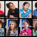 Top row, students from Everett&rsquo;s Jackson Elementary School, from left: Aiden Martinez, Kyleie O&rsquo;Rear, Briah Nigh and Temians Jibke. Bottom row, students from Snohomish&rsquo;s Cascade View Elementary School, from left: Noah Matthews, Addison Cruze, Gillian Paje-Smith and Izmena Rodriguez. (Andy Bronson / The Herald)