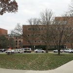 Police respond to reports of an active shooter on campus at Ohio State University on Monday, Nov. 28, in Columbus, Ohio. (AP Photo/Andrew Welsh-Huggins)