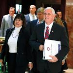 Vice President-elect Mike Pence and his wife, Karen, arrive at Trump Tower on Tuesday, Nov. 15, in New York. (AP Photo/Carolyn Kaster)