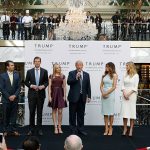 Republican presidential candidate Donald Trump, accompanied by (from left) Donald Trump Jr., Eric Trump, Trump, Melania Trump, Tiffany Trump and Ivanka Trump, speaks during the grand opening of the Trump International Hotel-Old Post Office in Washington on Oct. 26. (AP Photo/ Evan Vucci, File)
