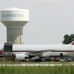 In this 2008 photo, two ABX Air cargo planes sit at Wilmington Air Park, in Wilmington, Ohio. Pilots for ABX Air, a cargo airline that carries packages for Amazon and DHL, went on strike Tuesday, Nov. 22, potentially causing delivery delays just as the holiday shopping season swings into high gear. (AP Photo/Al Behrman, File)