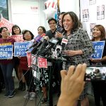 Senator-elect Kamala Harris addresses the media as she meets with immigrant families and their advocates to discuss the election results and the nation&rsquo;s future at The Coalition for Humane Immigrant Rights in Los Angeles on Thursday, Nov. 10. Harris said she will fight to preserve protections advocates fear could be dismantled once Donald Trump becomes president. (AP Photo/Nick Ut)