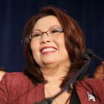 Sen.-elect Tammy Duckworth, D-Ill., smiles as she celebrates her win over incumbent Sen. Mark Kirk during her election night party Tuesday, Nov. 8, in Chicago. (AP Photo/Charles Rex Arbogast)