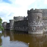 A classic moat surrounds Beaumaris Castle, perhaps the most romantic castle in Wales.