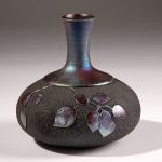 Marguerite Goff of Stanwood will exhibit pottery such as this vase titled &ldquo;Blue Poplar&rdquo; at the Rexville Grange Art Show, opening tonight between Conway and La Conner.