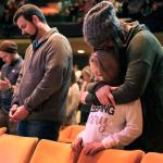 during service Sunday morning at Community Christian Fellowshop in the Edmonds Center for the Arts in Edmonds on November 6, 2016. (Kevin Clark / The Herald)