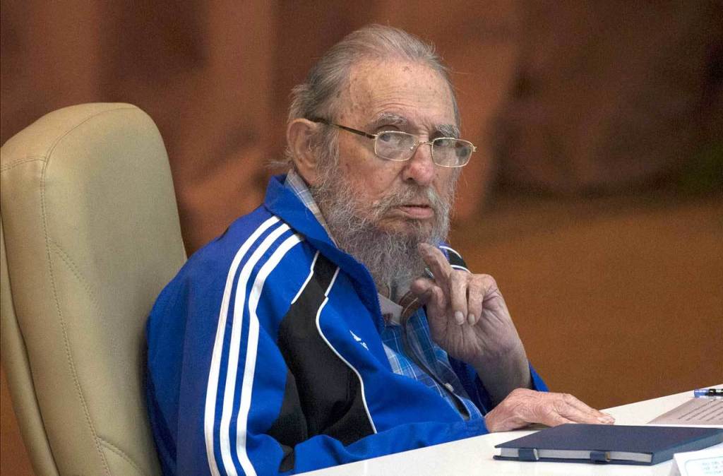 April 19, 2016: Fidel Castro attends the last day of the 7th Cuban Communist Party Congress in Havana, Cuba. Castro formally stepped down as president of Cuba in 2008, after suffering gastrointestinal ailments. (Ismael Francisco/Cubadebate via AP, File)