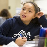 Alicia Cordero, 9, reflects on Tuesday evening&rsquo;s election. (Ian Terry / The Herald)
