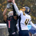 Archbishop Murphy&rsquo;s Kyler Gordon breaks up a pass intended for Burlington-Edison&rsquo;s Axel Wilhonen during the Wildcats&rsquo; 55-6 victory over the Tigers in a 2A bi-district playoff game on Saturday in Everett. (Kevin Clark / The Herald)