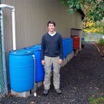 One of the conservation-focused projects Eagle Scout Jack McManis completed for Mukilteo Elementary School was a 12-barrel irrigation system that captures rainwater from a portable classroom roof and uses it to irrigate plants in an outdoor learning area. (Contributed photo)