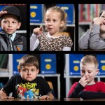 Students from Snohomish&rsquo;s Cascade View Elementary School, top row, from left: Mylan Williams, Paityn Skouras and Tanner Herman. Bottom row, from left: Emmitt Burpee and Jayden Davis. (Andy Bronson / The Herald)