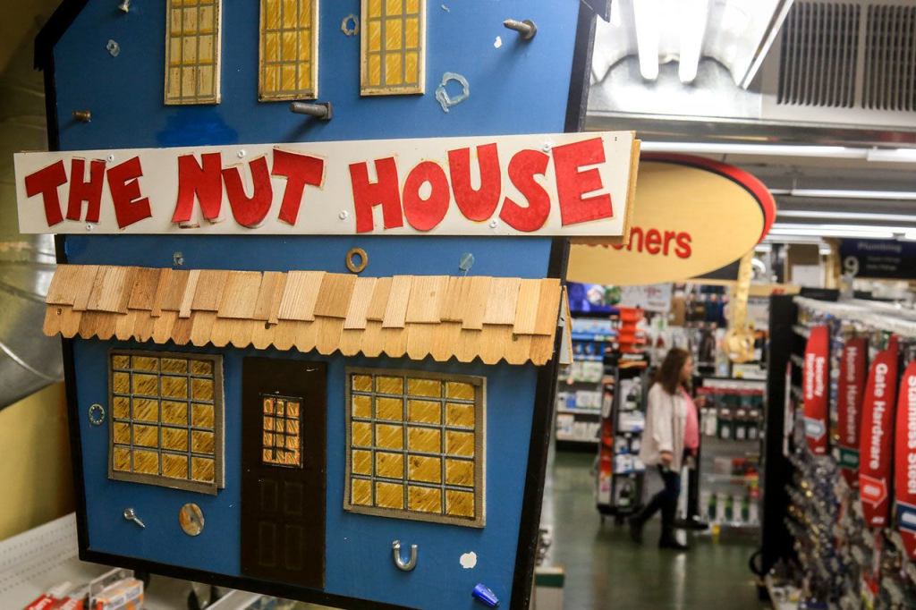 A large selection of nuts, bolts and other fasteners are available in The Nut House at Ace Hardware in Everett. (Kevin Clark / The Herald)