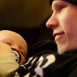 Jacob Varnes holds his son, Brayden Varnes, at the home of Jessiana King, mother, in Granite Falls. (Kevin Clark / The Herald)