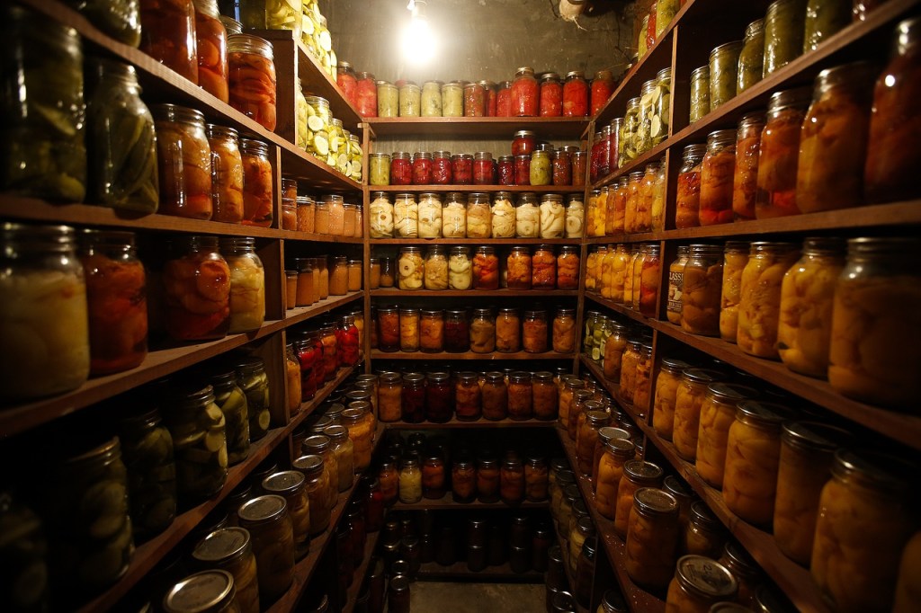 A basement canning room is being put to good use by homeowner Jill Brumbaugh at her Monroe home built in 1928. (Ian Terry / The Herald)