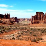 The Courthouse Towers are among some of the first features seen driving into Arches National Park. (Jon Bauer/The Herald)