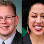 Chris Reykdal (left) and Erin Jones