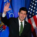 House Speaker Paul Ryan of Wis. waves to supporters at a campaign rally in Janesville, Wisconsin, on Tuesday, Nov. 8. (AP Photo/Paul Sancya)