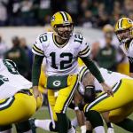 Packers quarterback Aaron Rodgers yells to teammates before the snap during a game against the Eagles on Nov. 28 in Philadelphia. (AP Photo/Michael Perez)