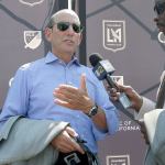 MLS Commissioner Don Garber, shown here in August, detailed plans for the league&rsquo;s expansion up to 28 teams on Thursday. (Nick Ut/Associated Press)