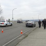 No serious injuries were reported after a fleeing suspect in a stolen Subaru rammed an unmarked patrol car on eastbound 41st Street late Tuesday morning in Everett. (Rikki King / The Herald)