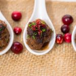 A combination of lean beef and ground turkey make Christmas cranberry meatballs a surprisingly healthful hot appetizer or festive entree. (Photo by Rose McAvoy)