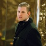 Eric Trump, son of President-elect Donald Trump, waits for an elevator in the lobby of Trump Tower in New York. (AP Photo/Evan Vucci, File)