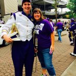 UW Band member Patrick Stanton and his mom, Terri Stanton, of Lake Stevens. Patrick, traveling with the band, arrived in Atlanta on Wednesday afternoon. (Courtesy Terri Stanton)