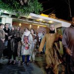 Relatives and friends of Pakistani singer-turned Islamic preacher Junaid Jamshed gather outside his home following a report that he died in a plane crash, in Karachi, Pakistan, on Wednesday, Dec. 7. A plane belonging to Pakistan&rsquo;s national carrier crashed on Wednesday with about 42 passengers and five crew members and an engineer on board, apparently killing all of them, police and an airline spokesman said. (AP Photo/Shakil Adil)