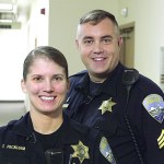 Stanwood Police Officer Tracy Peckham (left) and Sgt. Jess Sanders. (Red Cross)