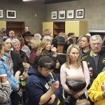 Neighbors from the Maltby area react with frustration and disbelief at the prospect of a 360-unit apartment complex proposed on rural Paradise Lake Road. The Dec. 14 meeting at the Brightwater Center was arranged by The Wolff Co., which is seeking permits from Snohomish County to build the project. (Noah Haglund / The Herald)