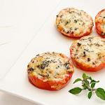 Baked parmesan brushetta tomatoes deliver flavorful, healthy fats. (Eating Well Magazine, Meredith Corporation / Used by permission)