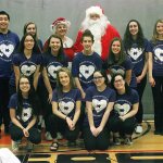 The Granite Falls School District annual food and gift drive brought in over $16,000 and 21,576 food and household items. Pictured from left are (top row) Michael Turpin, Lindsey Atkinson, advisor Trudy Sullivan (Mrs. Claus), advisor Eric Dinwiddie (Santa), Miranda Russo, Maia Whitley, (middle row) Dayana Diaz, Hannah Holman, Josef Kohout, Mandalynn Scheffler, (bottom row) Samirra Smallen, Cassie O&rsquo;Brien, Isabella Hensley and Lilian Hensley. (Contributed photo)