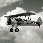 This photo of a Boeing N2S-5, a U.S. Navy version of the U.S. Army PT-13D &ldquo;Kaydet&rdquo; trainer, taken in July 1944 in Wichita, Kansas, provided the airplane that is featured on a proposed specialty license plate to support statewide aviation programs. (Contributed photo / Boeing)