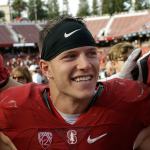 Running back Christian McCaffrey smiles after Stanford defeated Oregon State in November. The Stanford star announced Monday that he will not play in the 16th-ranked Cardinal&rsquo;s Sun Bowl game against North Carolina on Dec. 30. (AP Photo/Marcio Jose Sanchez, File)