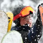 Jake Stone wipes downs one of his skis Wednesday morning at the Stevens Pass Washington Ski Resort in Skykomish on November 30, 2016. (Kevin Clark / The Herald)                                Jake Stone wipes down his skis Wednesday at Stevens Pass Ski Resort. (Kevin Clark / The Herald)