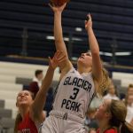 Glacier Peak&rsquo;s Paisley Johnson drives for a layup during a game against Snohomish on Tuesday in Snohomish. (Andy Bronson / The Herald)