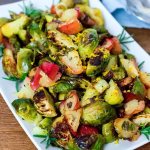 Rosemary roasted brussels sprouts are seasoned with a mixture of apple, citrus and rosemary. (Rose McAvoy)