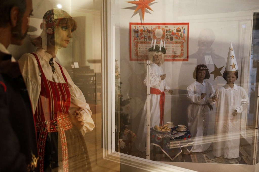 Mannequins are used in displays that tell the story of Scandinavian culture in the U.S. at Ballard&rsquo;s Nordic Heritage Museum on Thursday, Dec. 8. (Ian Terry / The Herald)