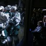 Silvertips players celebrate a goal in the first period Wednesday night at Xfinity Arena in Everett. (Kevin Clark / The Herald)