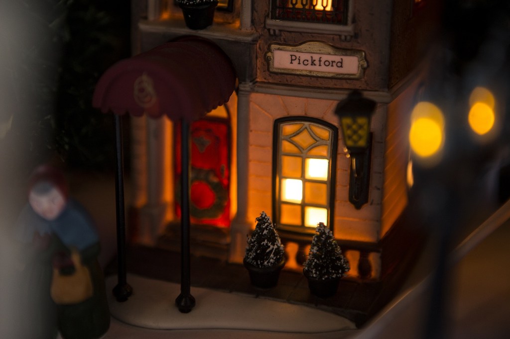 A longtime collector of Dickens&rsquo; Village Series homes, Lisa Pickford even owns one inscribed with her name. (Ian Terry / The Herald)