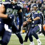 Seahawks quarterback Russell Wilson tracks Seahawks tight end Jimmy Graham on a route against the Panthers Sunday night at CenturyLink Field in Seattle on December 4, 2016. (Kevin Clark / The Herald)