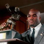 Colorado running back Rashaan Salaam poses with his 1994 Heisman Trophy at the Downtown Athletic Club in New York. Authorities say Rashaan Salaam was found dead in a park in Boulder, Colorado. The Boulder County coroner&rsquo;s office said it is still investigating the death of 42-year-old Salaam. (AP Photo/Adam Nadel, File)