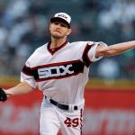 Chicago White Sox pitcher Chris Sale delivers a pitch during a baseball game against the Minnesota Twins in October. A source has told The Associated Press that Sale has been traded to the Boston Red Sox. (AP Photo/Paul Beaty, File)
