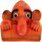 It took only a little over $160 to buy this &ldquo;Kilroy was here&rdquo; bank. The 5-inch plaster bank was painted red. The bottom had the words &ldquo;To open, cut hole in bottom.&rdquo; It is a very rare souvenir of World War II. (Cowles Syndicate Inc.)