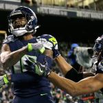 Seahawks wide receiver Paul Richardson celebrates after he caught a pass for a touchdown Saturday. (AP Photo/Elaine Thompson)